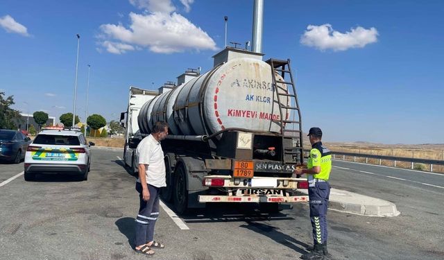 Nevşehir’de tehlikeli madde taşıyan araçlara sıkı denetim