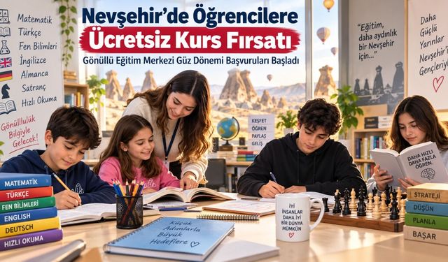 Nevşehir’de öğrencilere ücretsiz kurs fırsatı: Başvurular başladı