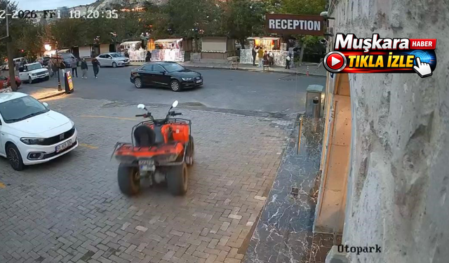 Göreme’de park halindeki ATV bir anda hareket etti! O anlar kamerada