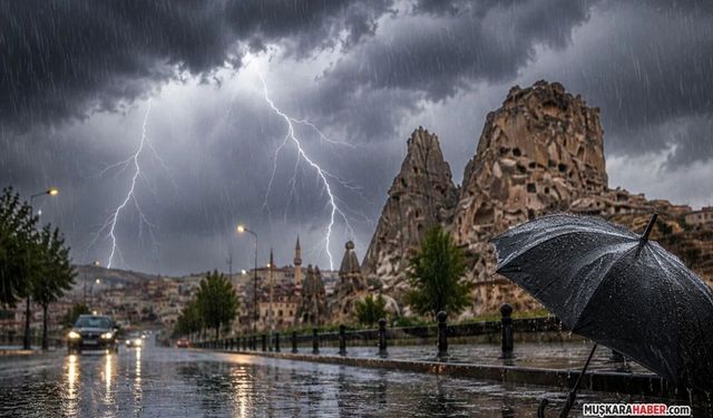 Nevşehir için kuvvetli sağanak uyarısı! Sel, dolu ve yıldırım riskine dikkat