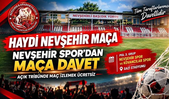 Nevşehir Spor’un ilk maçında açık tribün ücretsiz olacak!