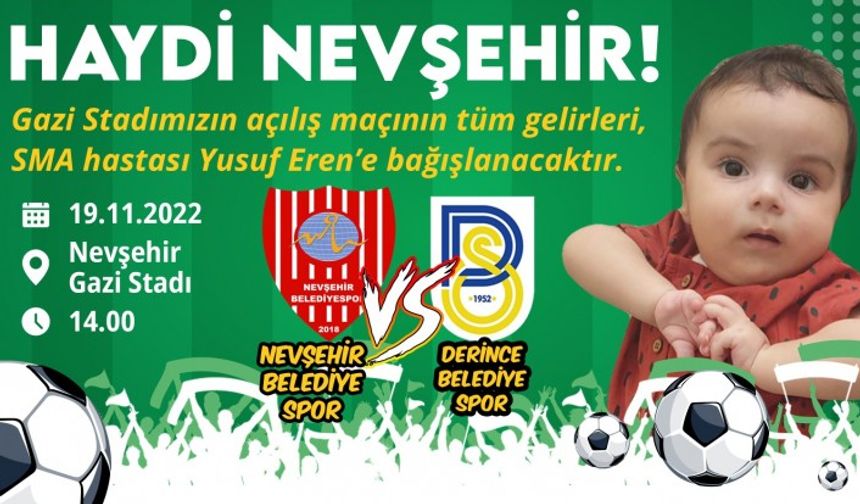 Nevşehir - Derince maçı bilet gelirleri SMA hastası Yusuf Eren’e bağışlanacak