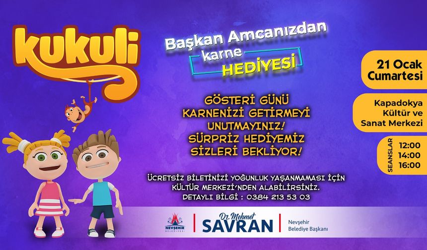 Nevşehir Belediyesi çocukları ‘Kukuli ve Arkadaşları’ ile buluşturacak