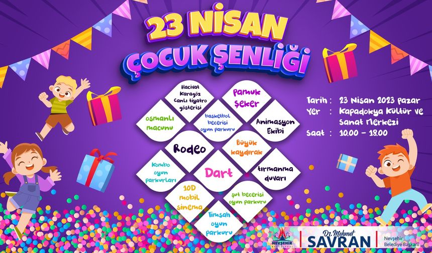 Nevşehir Belediyesinden çocuklara 23 Nisan hediyesi