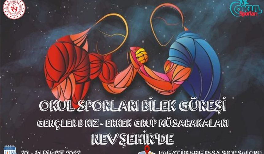 Okul Sporları Bilek Güreşi Gençler B Grup Müsabakaları Nevşehir'de