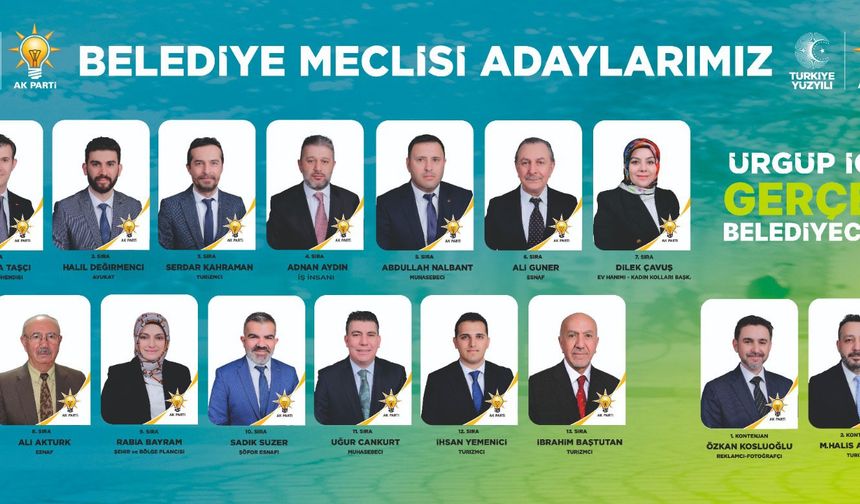 AK Parti Ürgüp Belediye Meclis üyesi adayları belli oldu