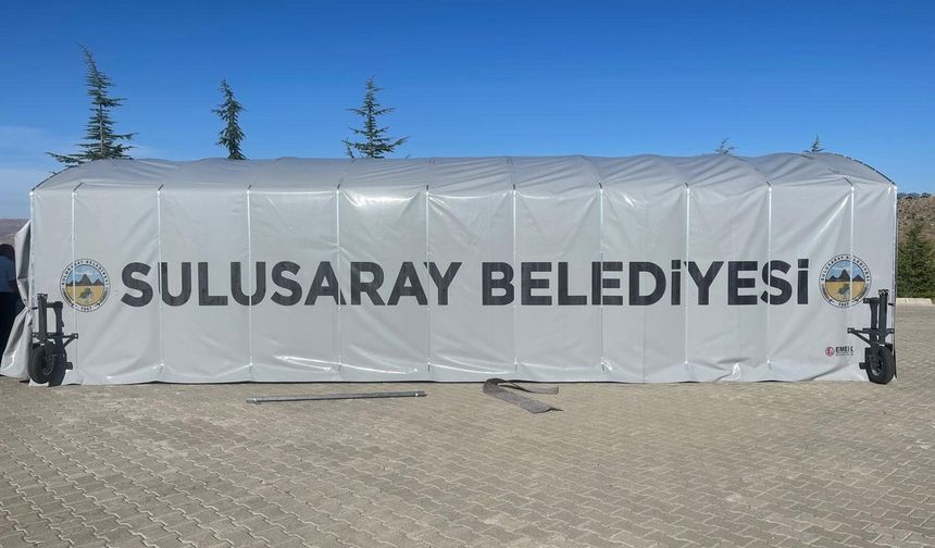 Hayırseverden Sulusaray’a hizmet çadırı bağışı