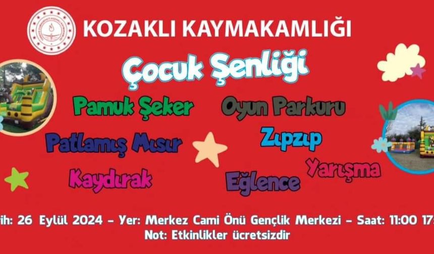 Kozaklı’da Çocuk Şenliği düzenlenecek