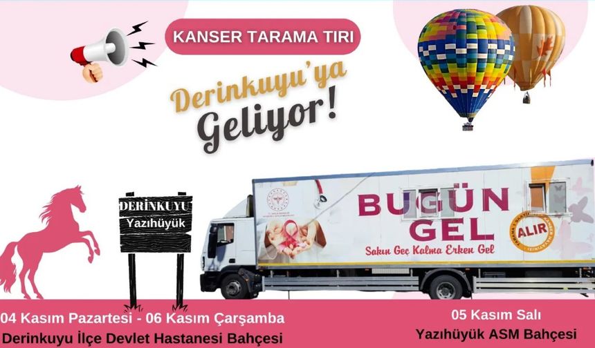 Kanser tarama tırı bugün Derinkuyu’da