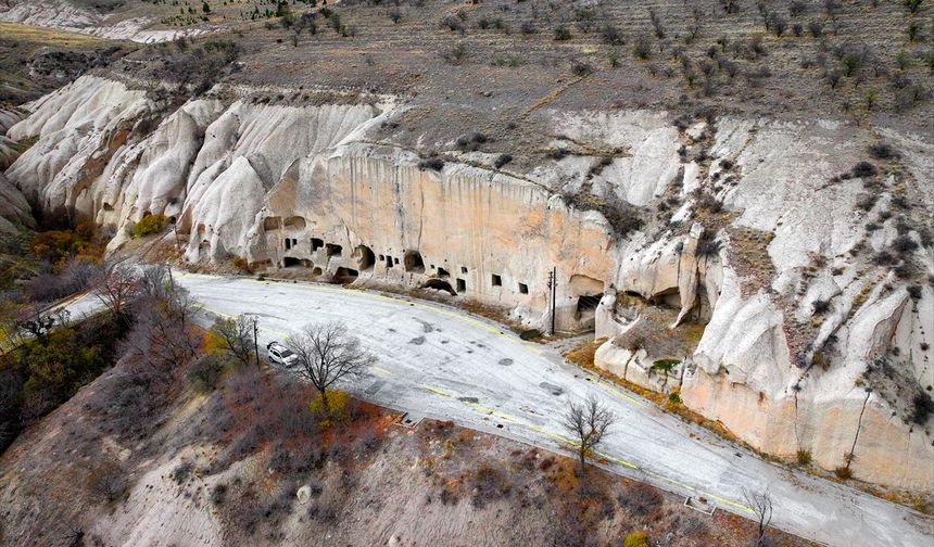 Konya’da Kapadokya'daki mimarilere benzer yapılar görüntülendi