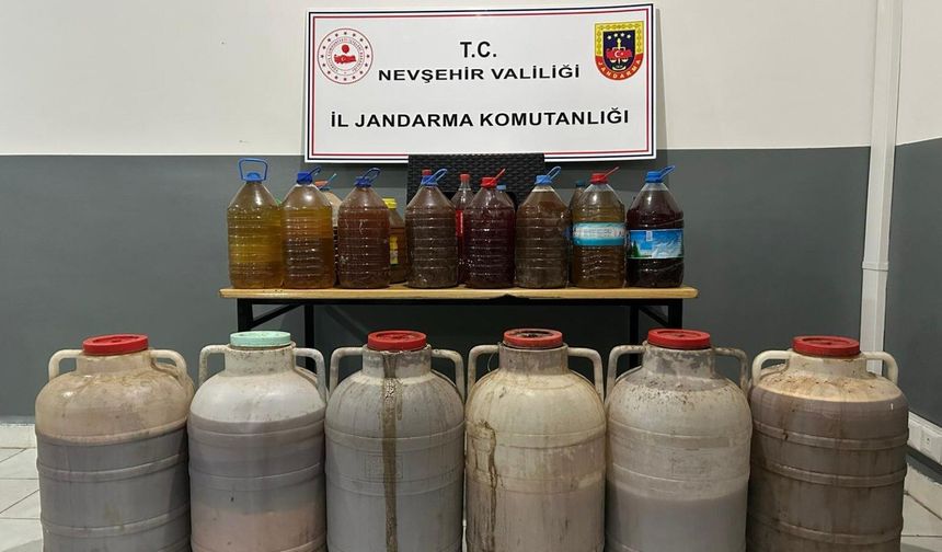 Hacıbektaş’ta 320 litre sahte içki ele geçirildi