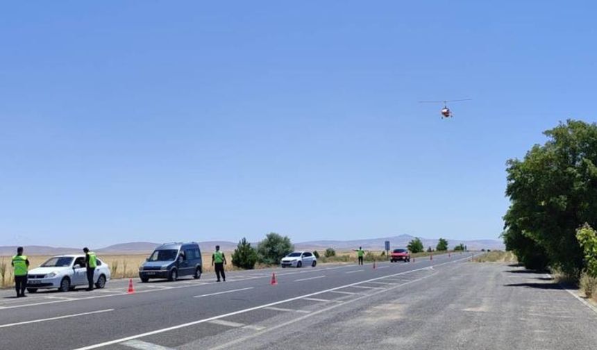 Nevşehir’de cayrokopter ile havadan denetim