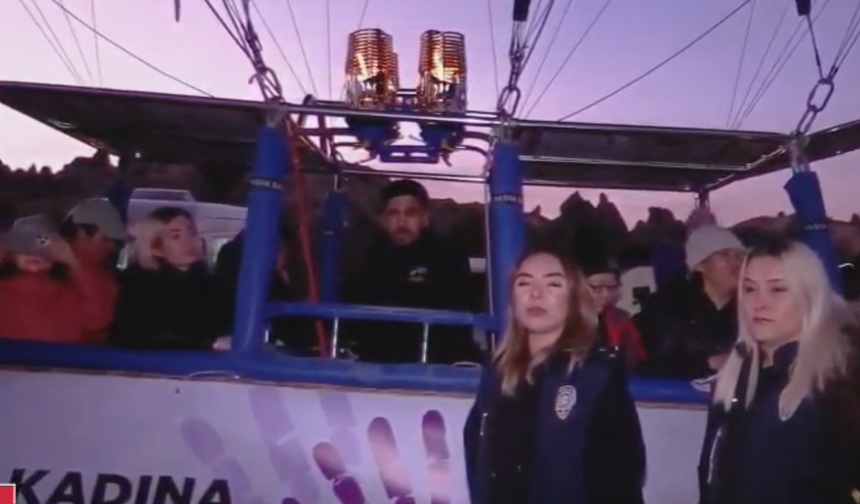 Kapadokya semalarından kadına şiddete dikkat çekildi