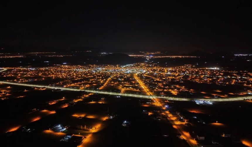 Derinkuyu’nun gece görünümü dikkat çekti
