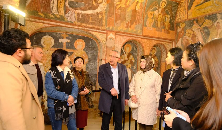 Gülşehir’in kültürel mirası Çin heyetine tanıtıldı