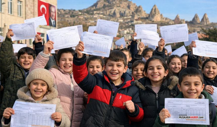 Nevşehir’de öğrenciler karne aldı, tatil başladı!