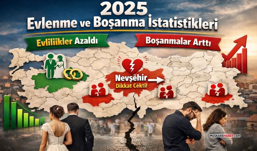 Nevşehir’de evlilikler azaldı, boşanmalar arttı