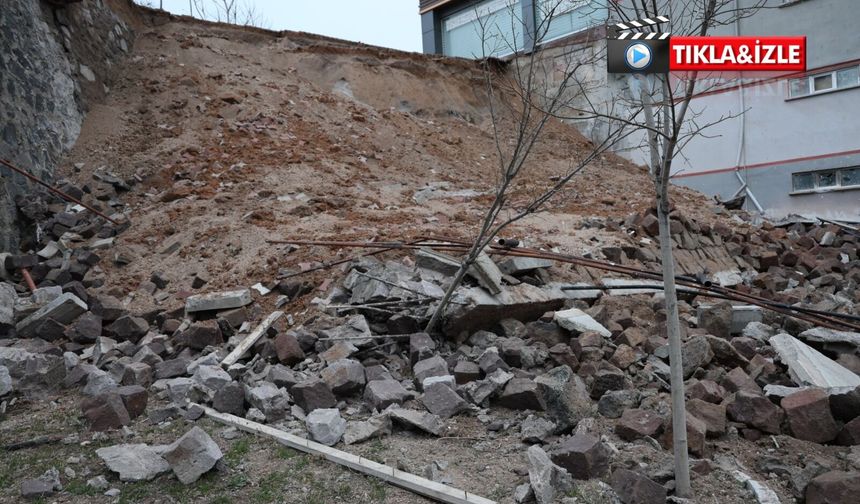 Facia kıl payı atlatıldı! Nevşehir’de 15 metrelik duvar çöktü