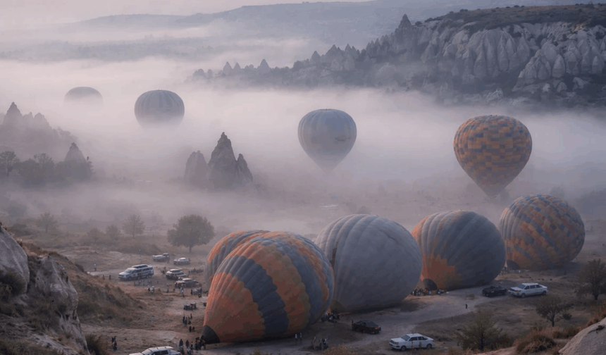 Kapadokya’da bayramda balon hayal oldu!