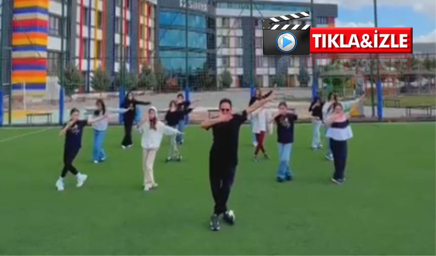 Nevşehir Simya Koleji de akıma uydu: Öğrencilerden Kartal Dansı