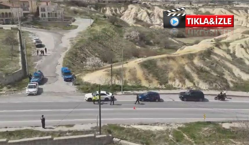 Ürgüp’te trafik denetimleri havadan yapıldı: 320 araç kontrol edildi