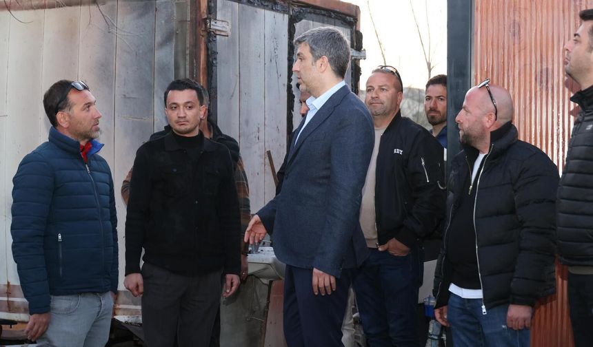 Alan Başkanı Aslanbay’dan yangın sonrası ziyaret
