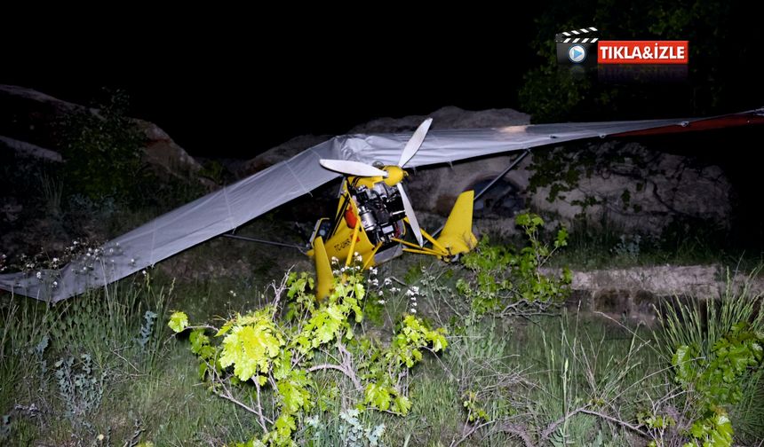 Kapadokya'da microlight kazası! Facidan kıl payı kurtuldular