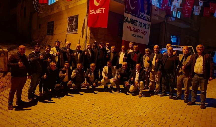 Saadet Partisi sahaya indi! Mustafapaşa'da yoğun seçim mesaisi