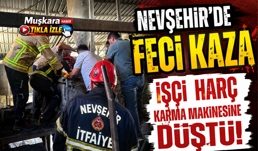 Bims fabrikasında korkutan kaza: İşçi harç karma makinasına sıkıştı