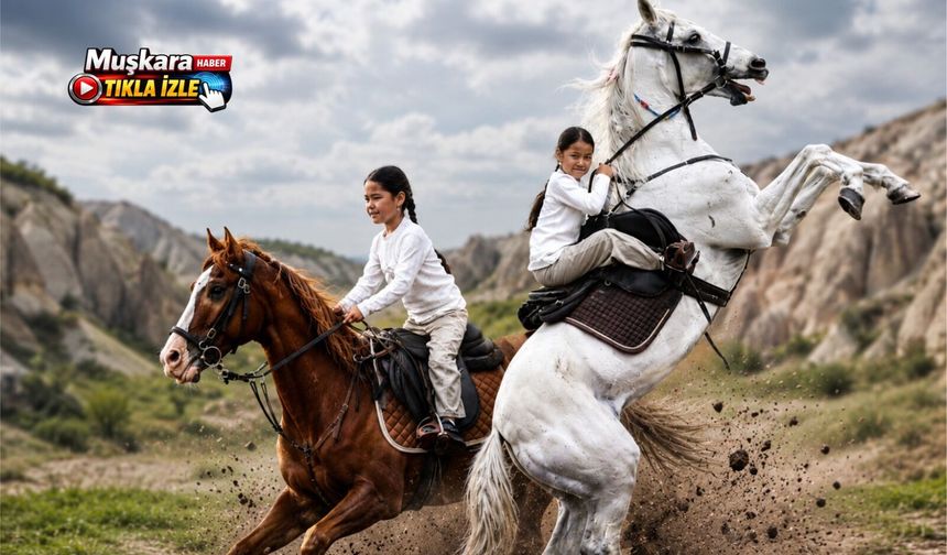 Henüz 7 yaşında! Kapadokya vadilerinde dört nala at sürüyor