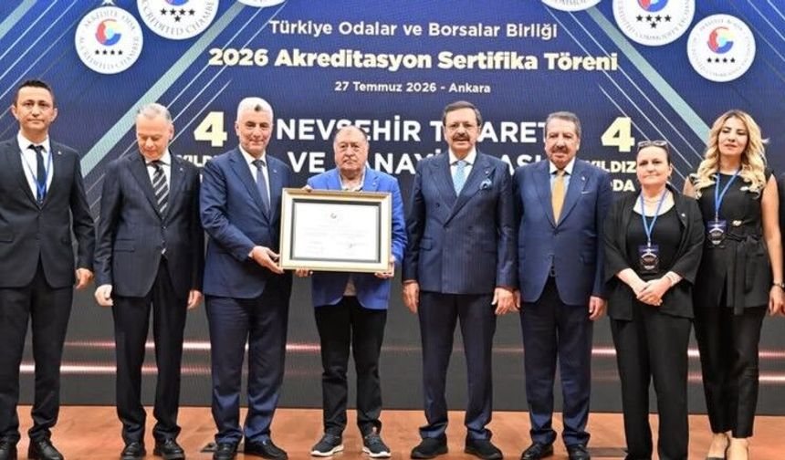 Nevşehir iş dünyasına gurur: NTSO sertifikasını Bakan Bolat’tan aldı