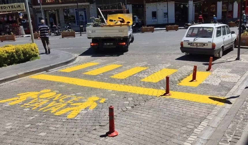 Avanos’ta yaya geçitleri yenileniyor: Görünürlük artırılıyor