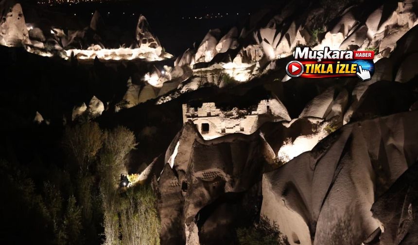 Kapadokya’nın gecesi değişti! 4 noktada ışık şöleni başladı