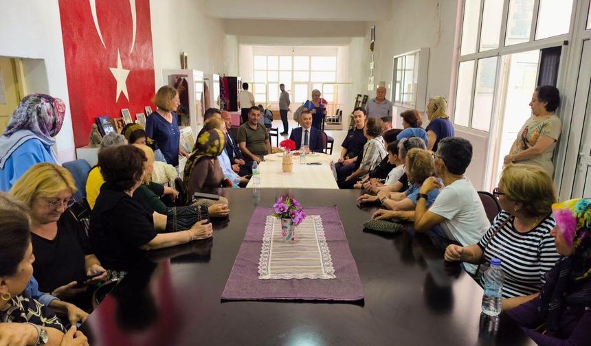Kaymakam Bilici Özkonak’ta kadınların üretim alanını ziyaret etti