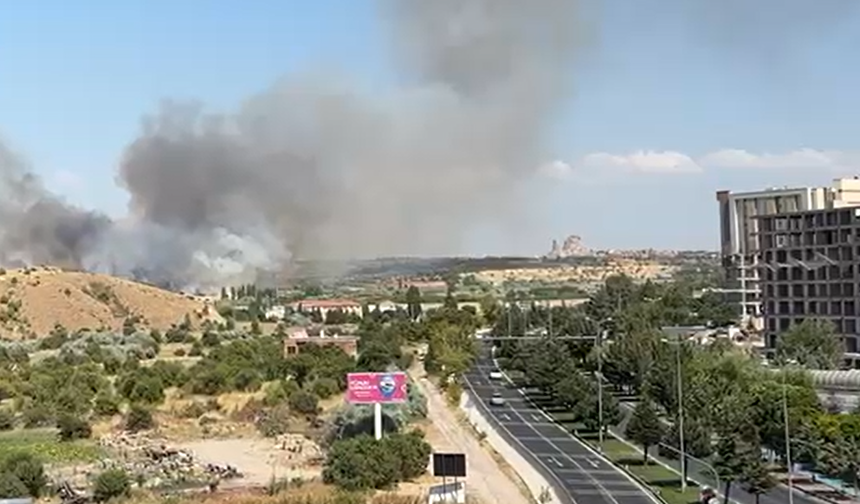 Nevşehir’de büyük arazi yangını: Ekipler seferber oldu