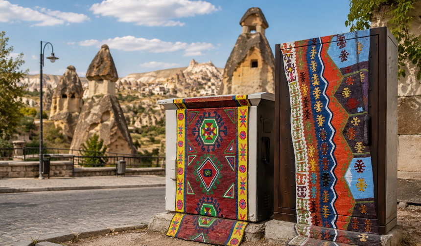 Elektrik panoları sanatla buluştu! Göreme sokakları renkleniyor