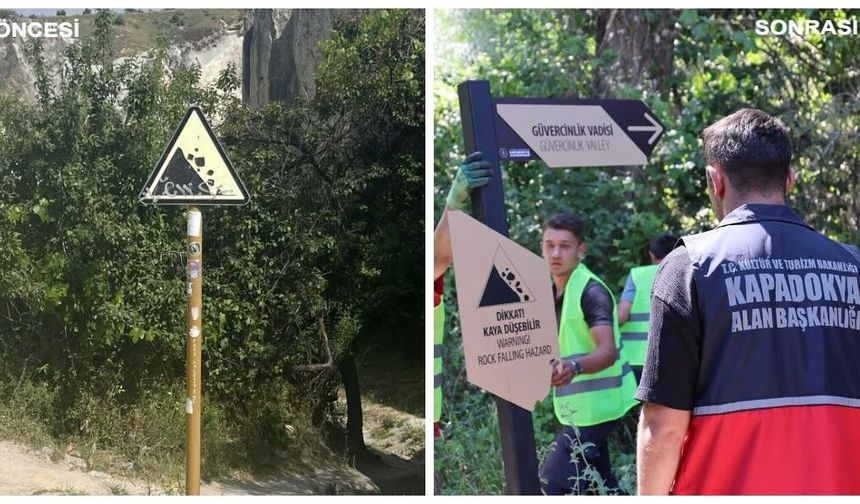 Kapadokya’nın gözde vadisinde levhalar tamamen yenilendi