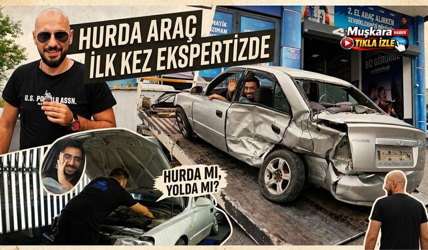 Hurda araca ekspertiz yaptırdılar: Nevşehir’de ilginç görüntüler