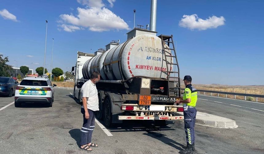 Nevşehir’de tehlikeli madde taşıyan araçlara sıkı denetim