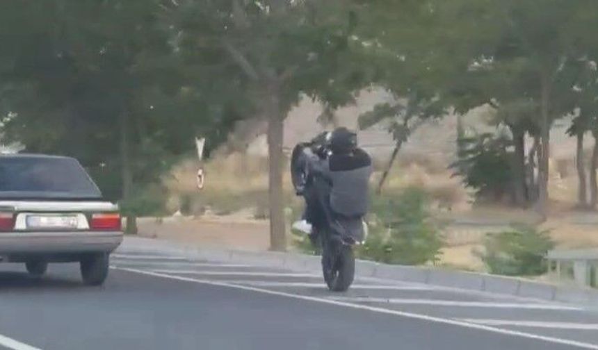 Nevşehir’de motosiklet sürücüsünün gösterisi pahalıya patladı
