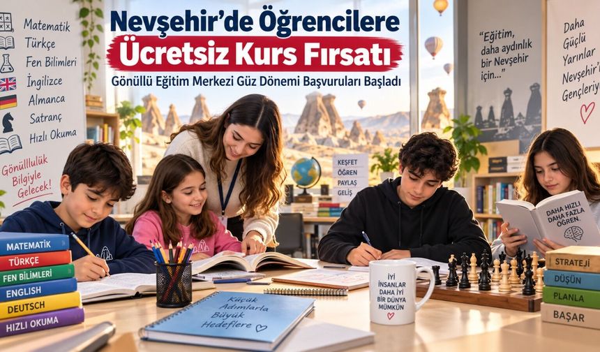 Nevşehir’de öğrencilere ücretsiz kurs fırsatı: Başvurular başladı