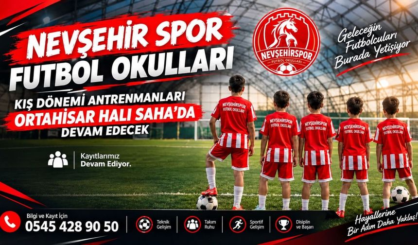 Nevşehir Spor Futbol Okulları’nda kış dönemi kayıtları devam ediyor