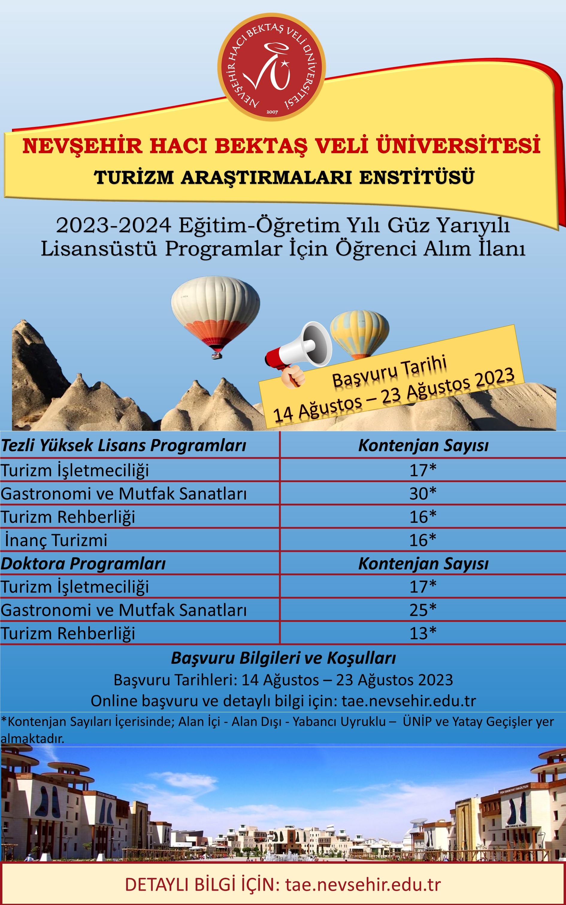 NEVÜ doktora ve yüksek lisans öğrencileri alacak (1)