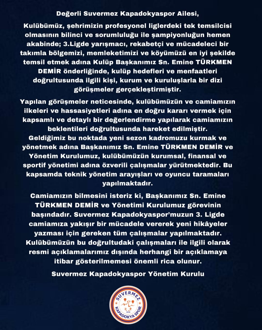 Spor Kamuoyuna Duyurulur.