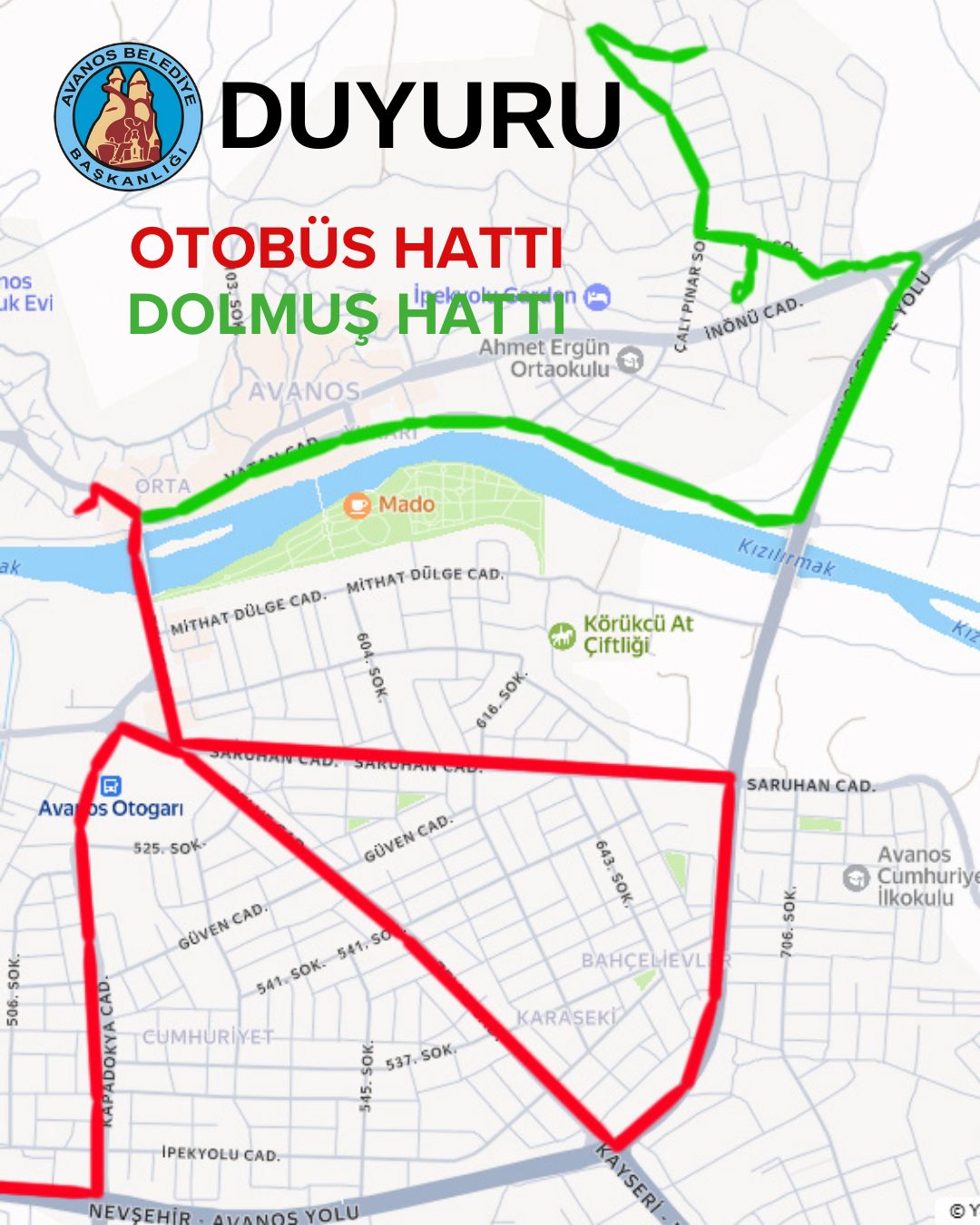 Avanos Belediyesi Duyurdu! Trafiğe Kapatıldı