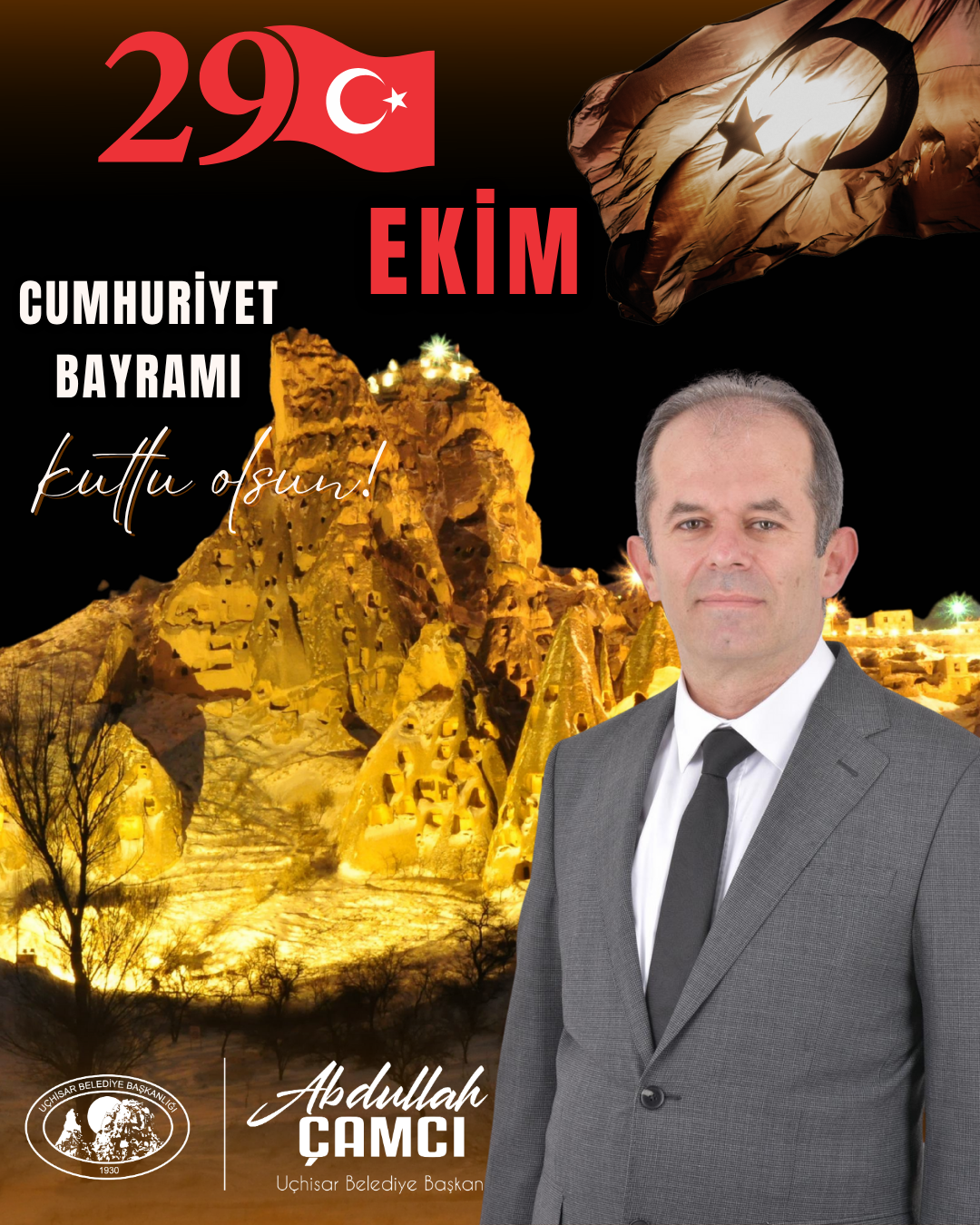 Kırmızı Ve Turuncu Sade 29 Ekim Cumhuriyet Bayramı Instagram Gönderisi