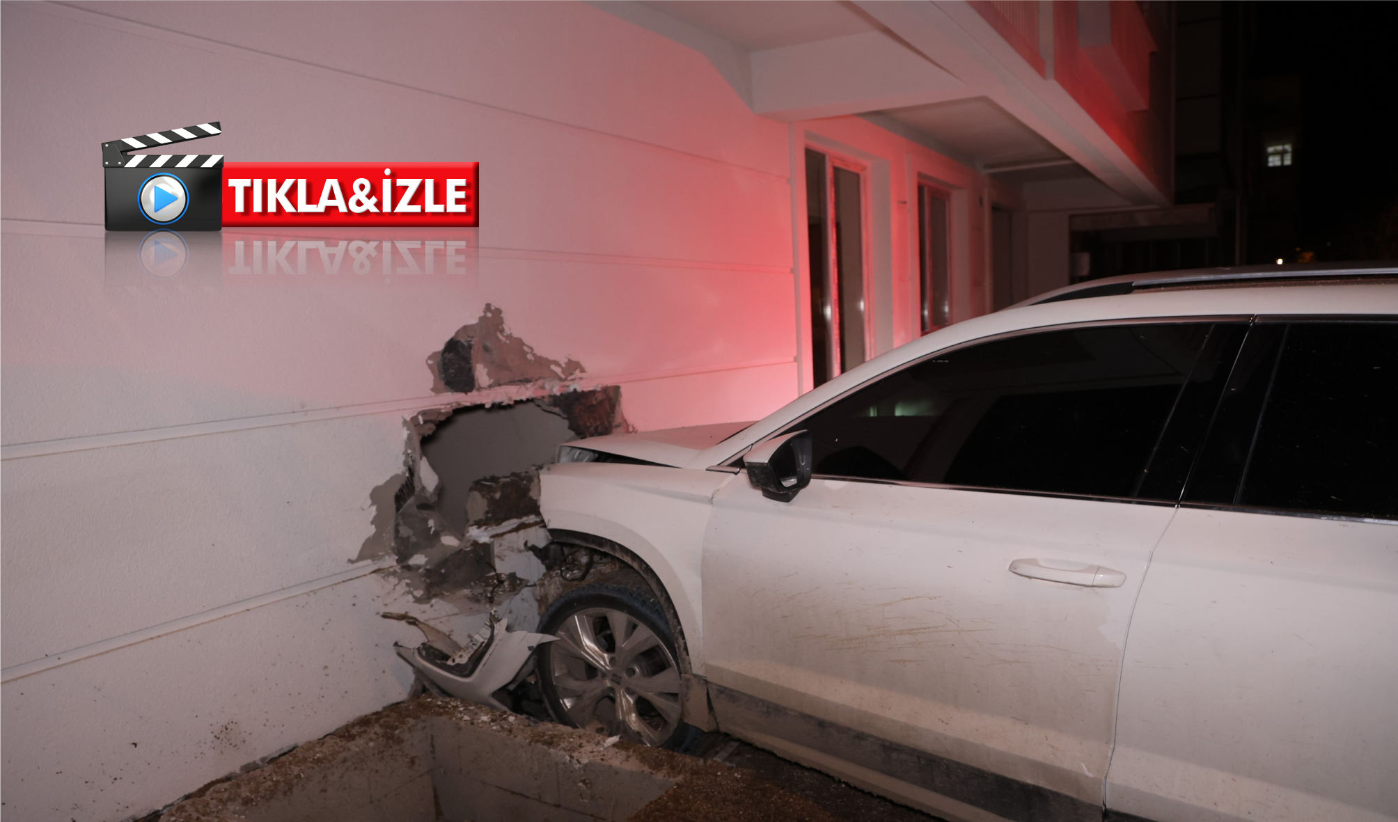 Nevşehir’de gece yarısı panik: Otomobil ev duvarına çarptı, sürücü kaçtı