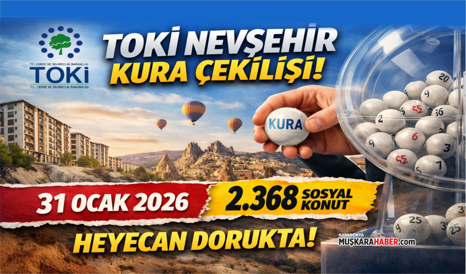 Nevşehir TOKİ 500 Sosyal Konut kurası: Yer ve saat belli oldu