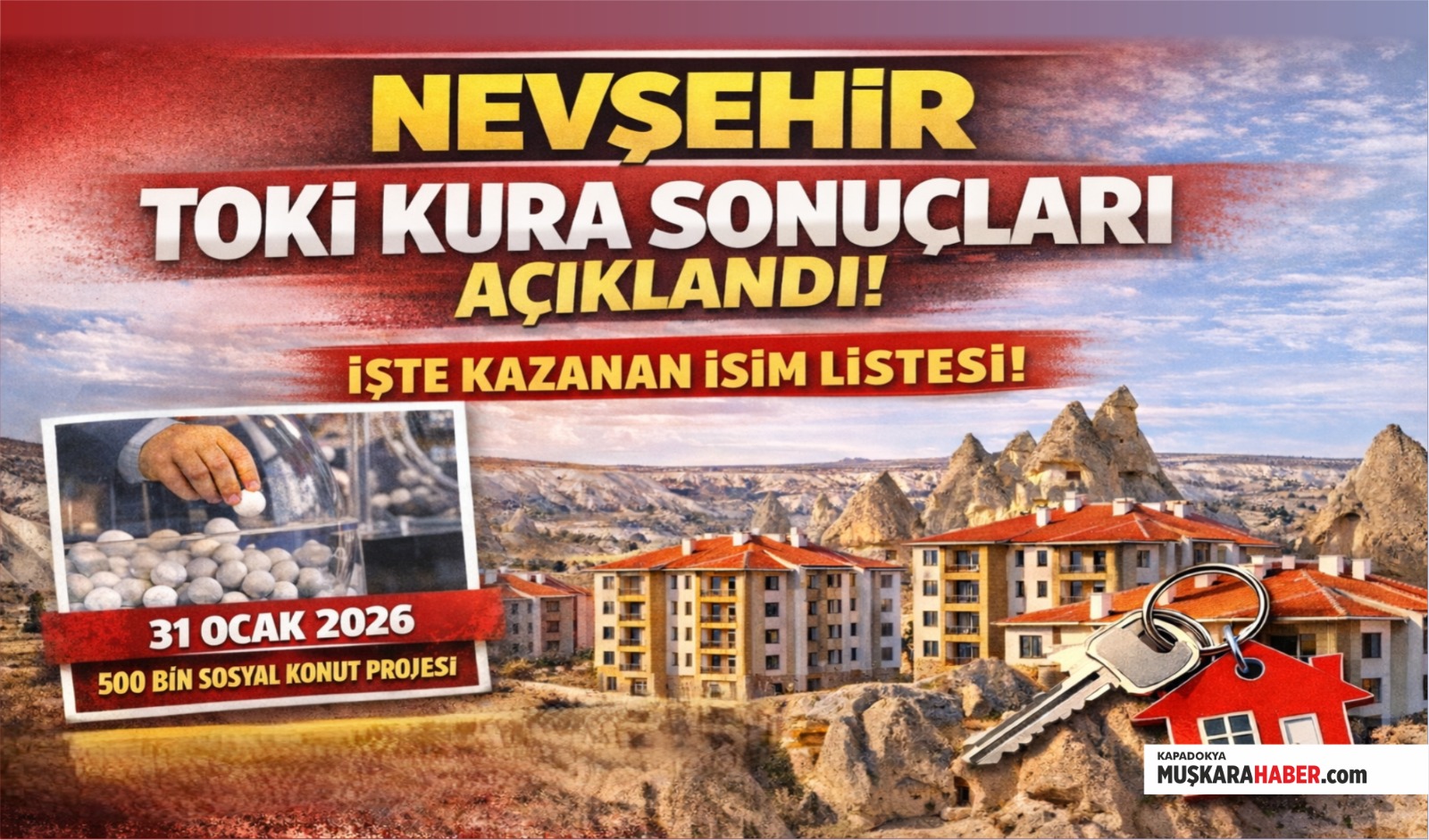 Nevşehir TOKİ kura sonuç listesi yayınlandı! Kimler ev sahibi oldu?