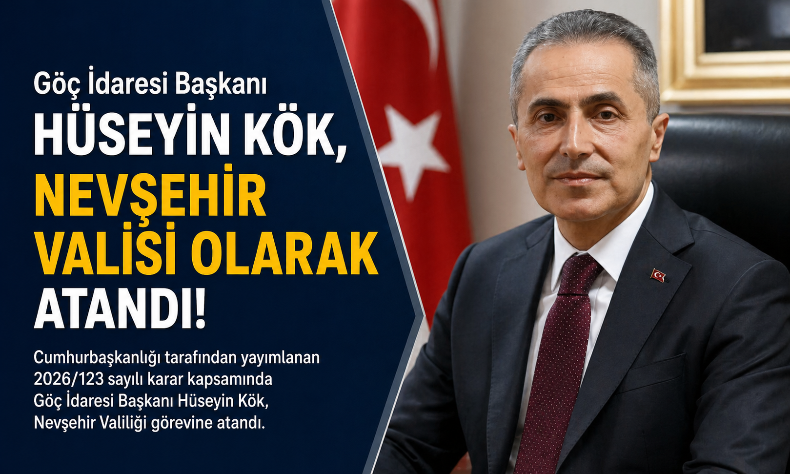 Nevşehir’in yeni valisi Hüseyin Kök oldu! Resmi Gazete’de yayımlandı